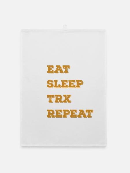 Eat Sleep TRX Wiederholung - Organic Geschirrtuch - Weiß