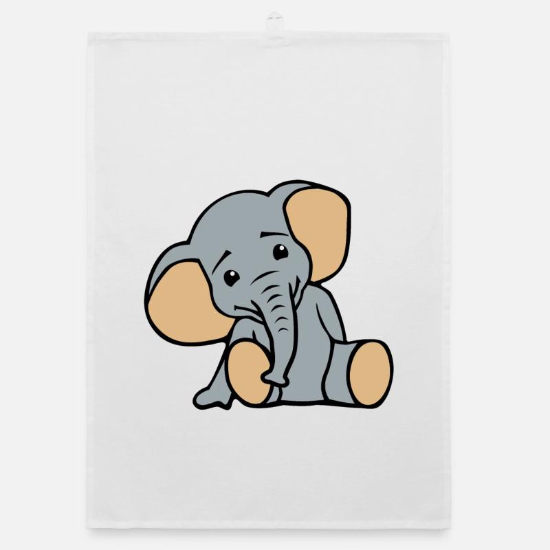 Petit éléphant mignon Torchon bio