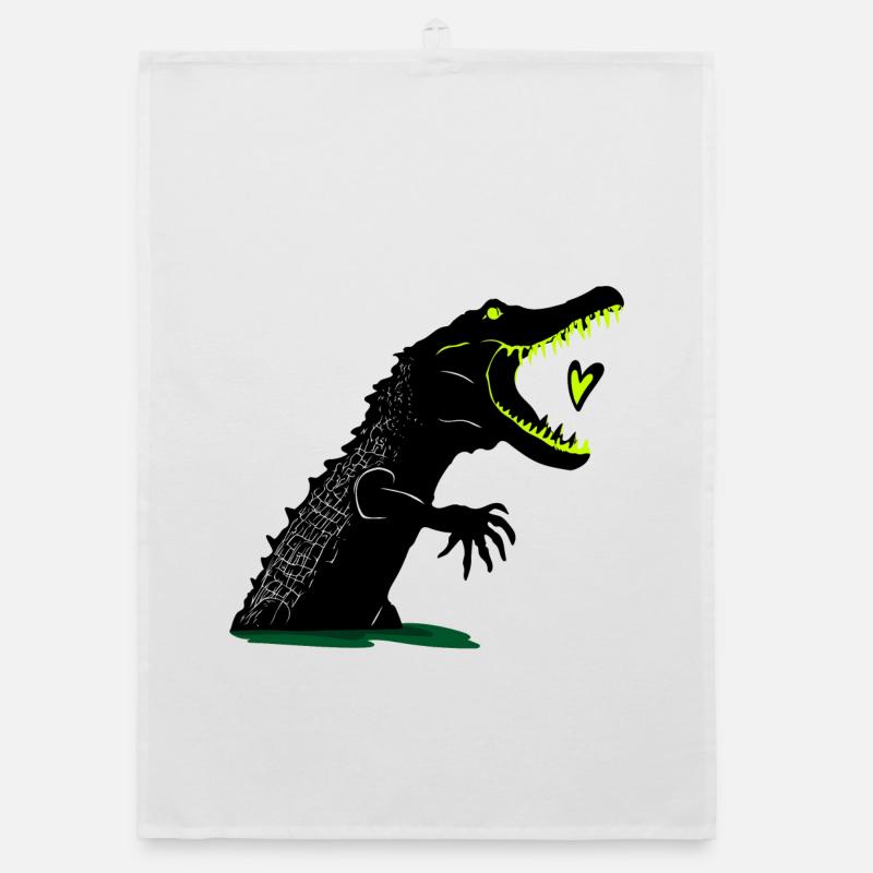 Crocodile que j’aime que tu manges Torchon bio
