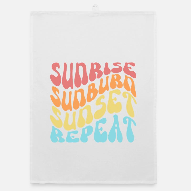 Sunrise Sunburn Sunset Repeat Groovy Wavy Torchon bio