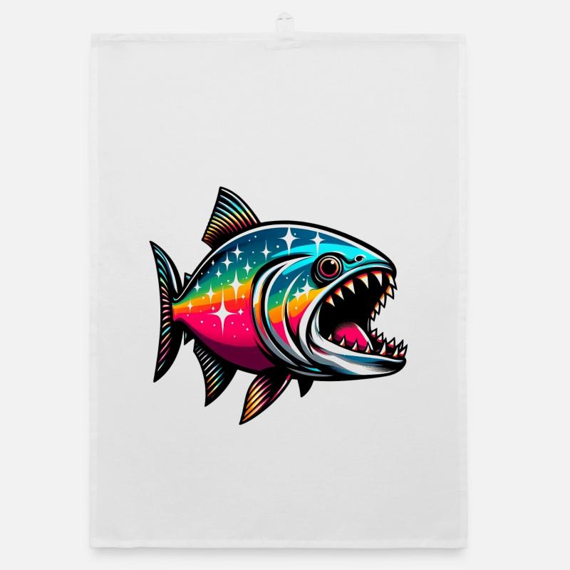 Piranha - Organic Geschirrtuch - Weiß