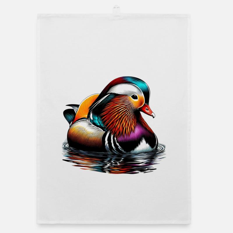 Mandarin duck Organic dish towel