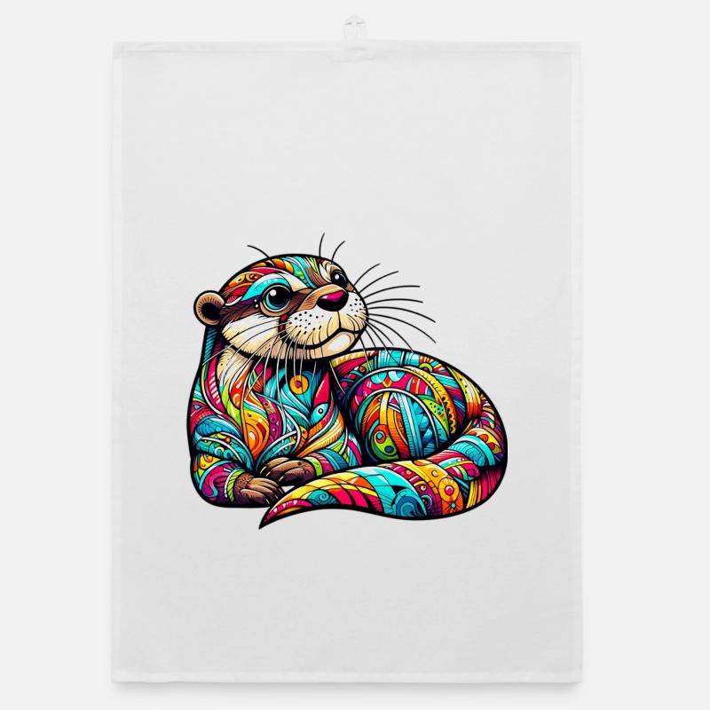 Loutre - Torchon bio - blanc