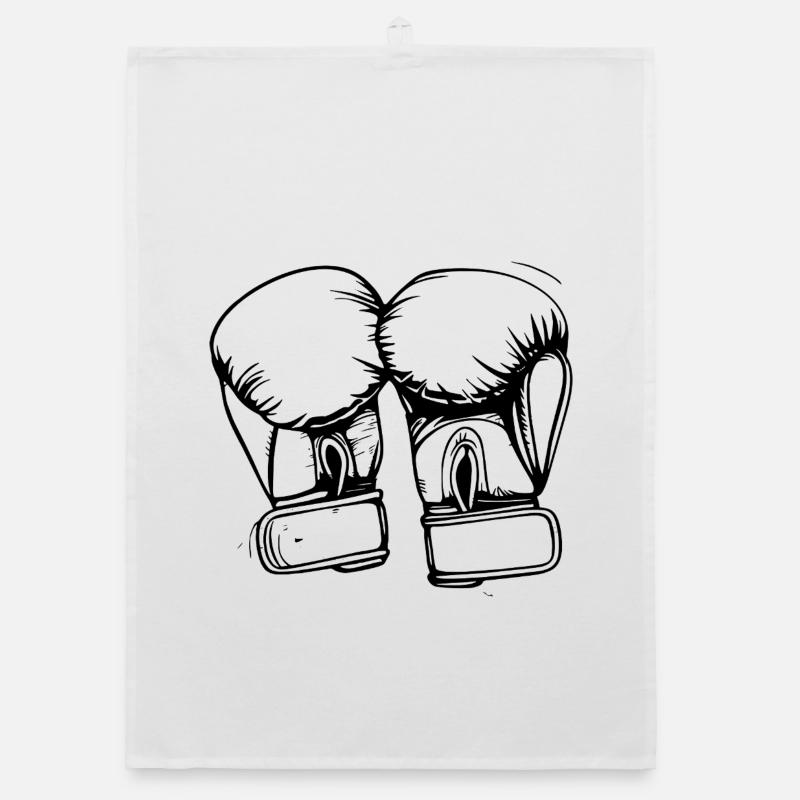 Dessin de gants de boxe Torchon bio