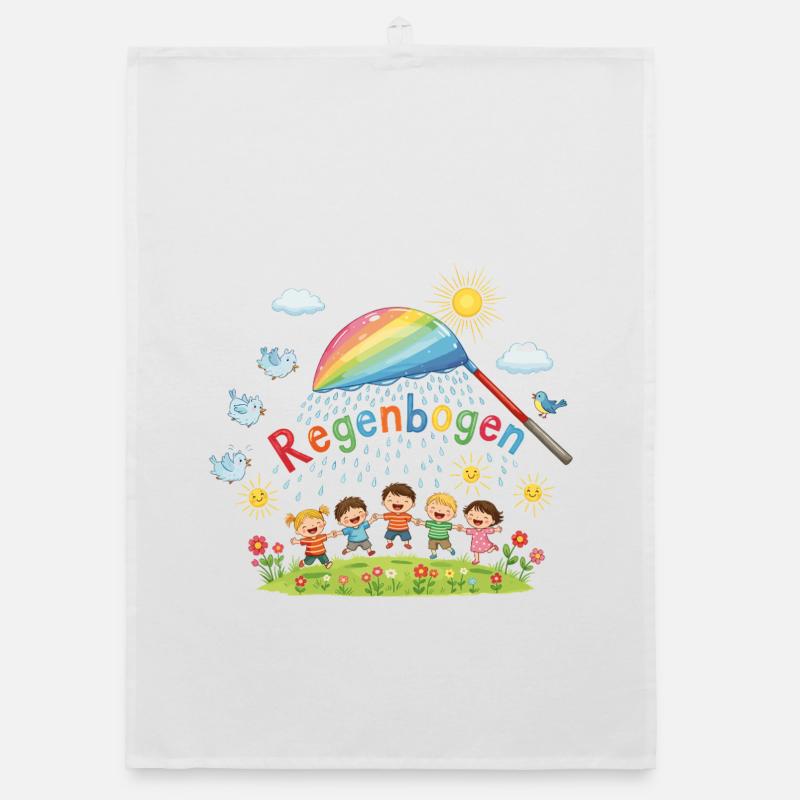 Regenbogen-Kinder-Freude Organic Geschirrtuch