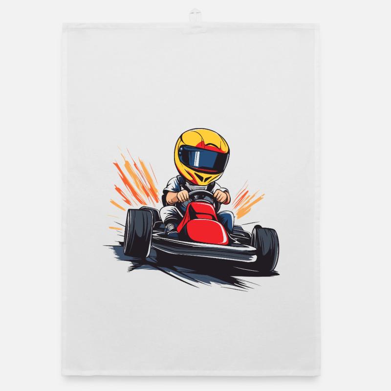 Dessin animé de pilote de course Torchon bio