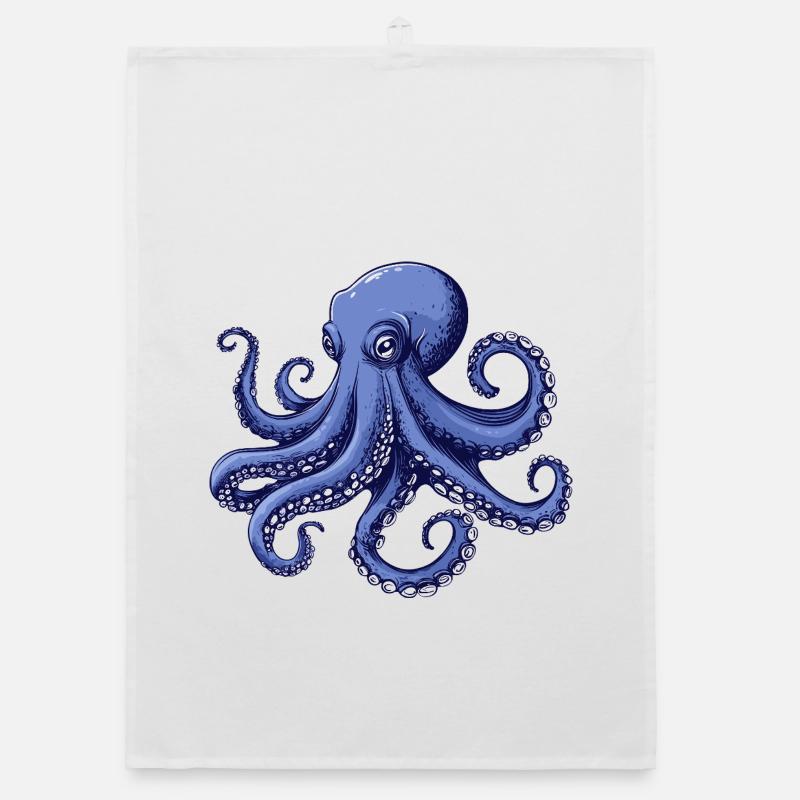 Meeresgeschmack Octopus Design Organic Geschirrtuch