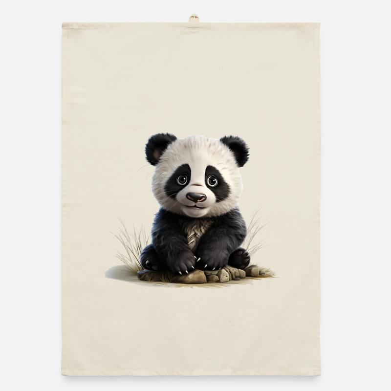 Bébé panda à la pierre Torchon bio