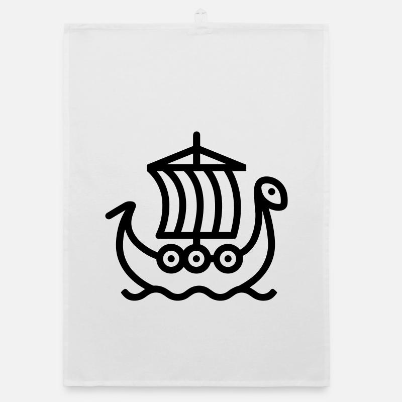 Viking Ship Organic dish towel