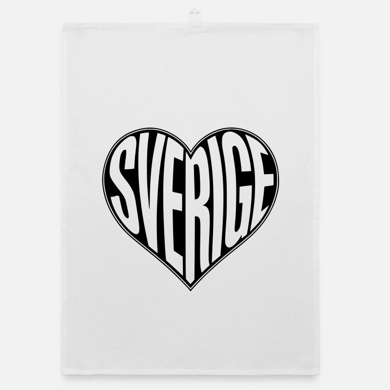 Sverige, Suède Heart - Couleur de design variable Torchon bio