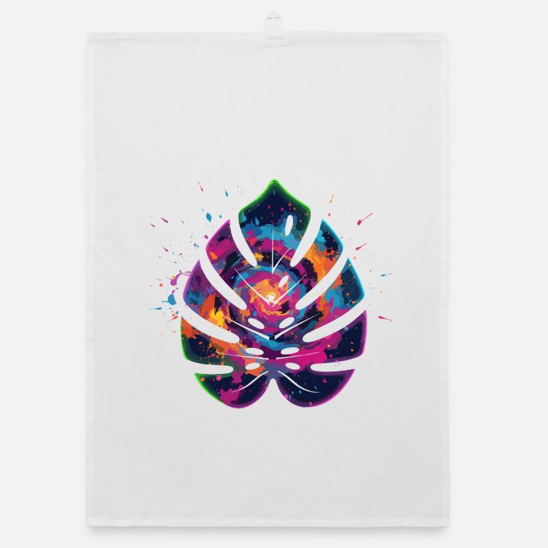 Farbexplosion Blattdesign Organic Geschirrtuch