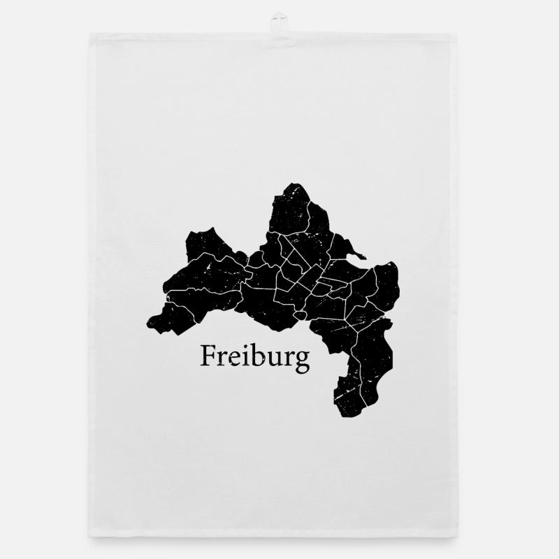 Freiburg Map Organic Geschirrtuch