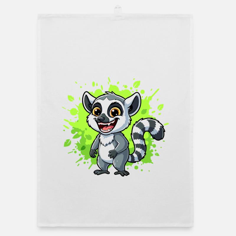 Lemur Neon Spritzer Organic Geschirrtuch