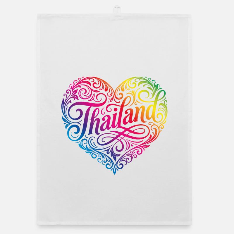 Cœur Thaïlandais Coloré Torchon bio