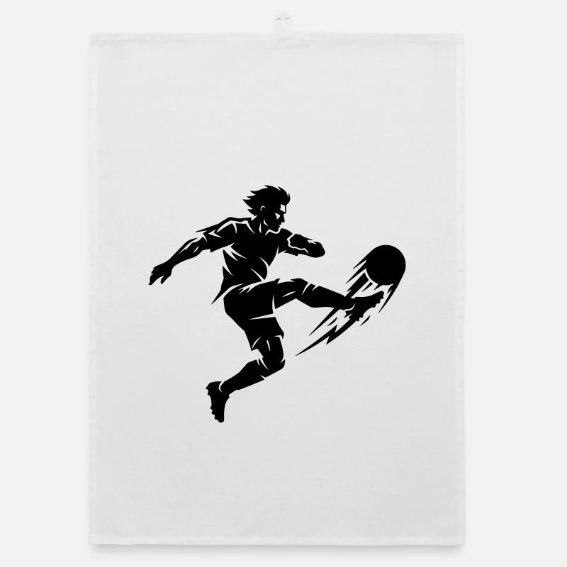 Fussballer Silhouette Organic Geschirrtuch