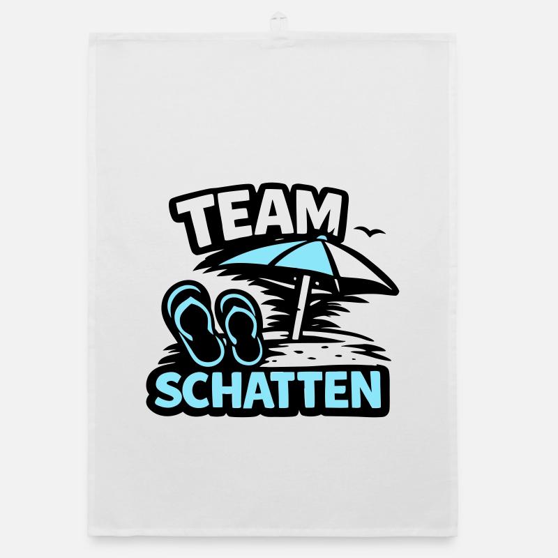 Strand Schatten FlipFlop Logo - Organic Geschirrtuch - Weiß