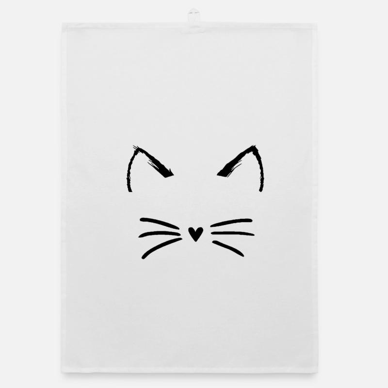 funny cat Organic dish towel