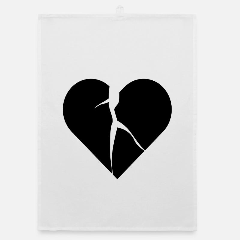 le cœur brisé en mal d’amour - Torchon bio - blanc