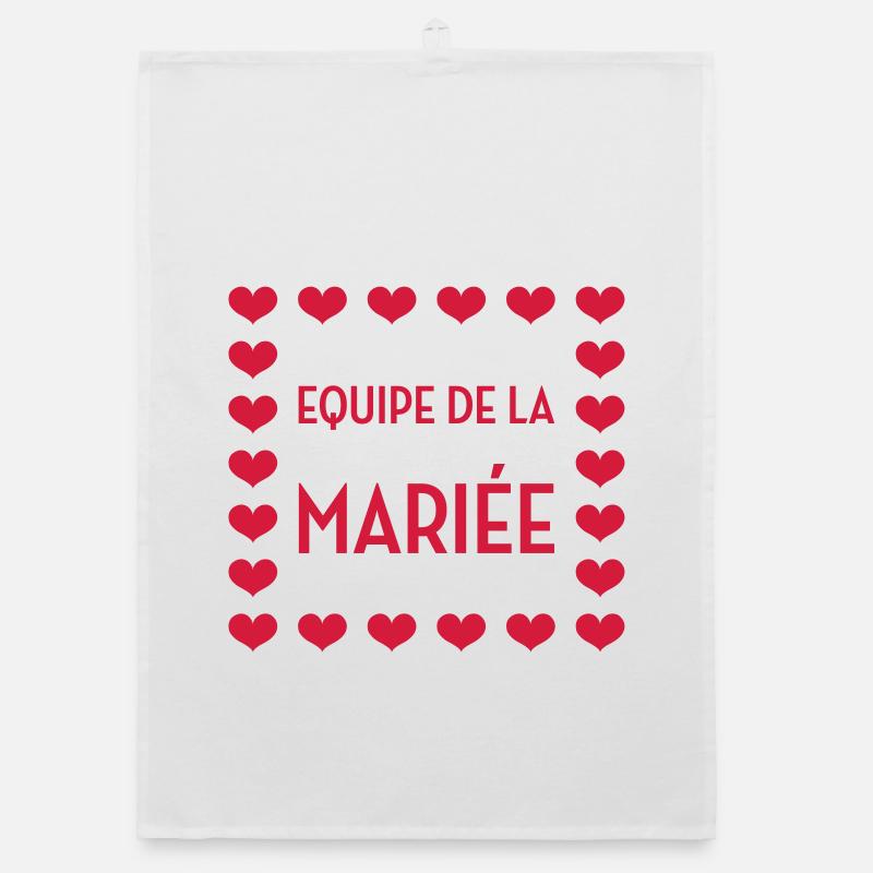 Equipe de la Mariée / Mariage / EVJF / EVG / Amour - Torchon bio - blanc