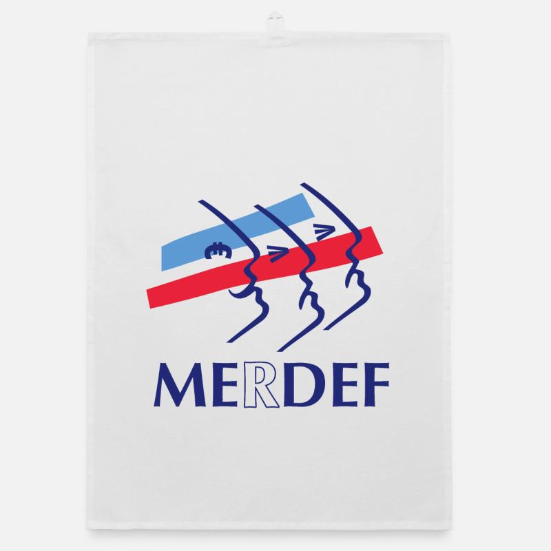 Merdef Bleu Rouge Lignes Torchon bio