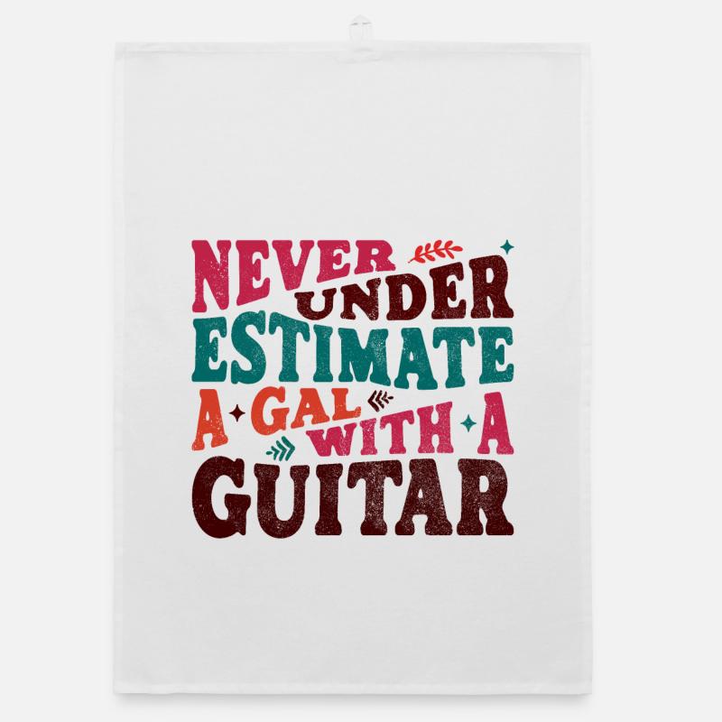 Never underestimate a Gal with a Guitar Organic dish towel