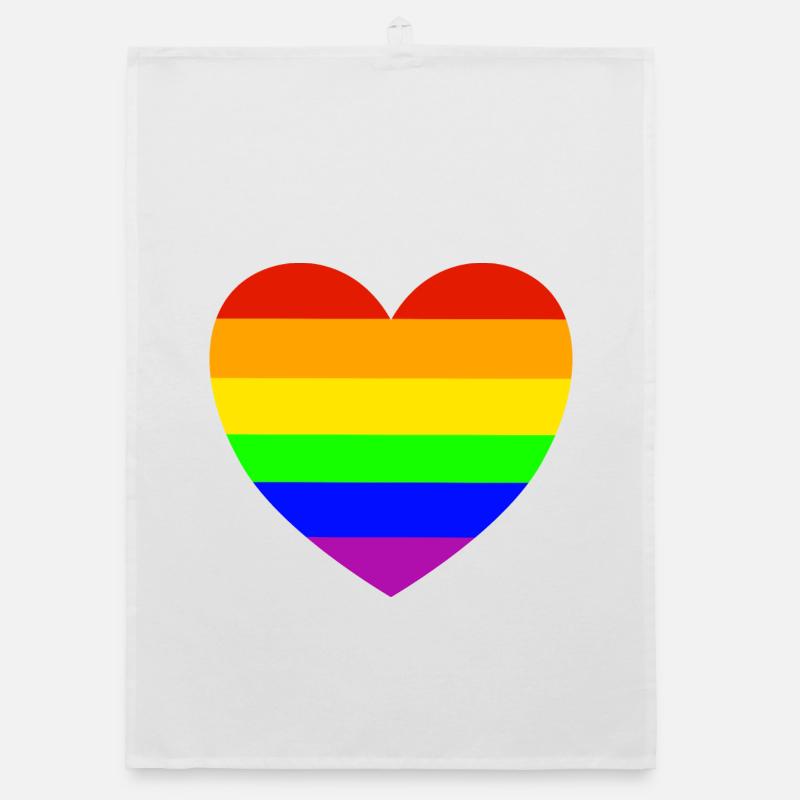 Regenbogenherz Pride Design Organic Geschirrtuch