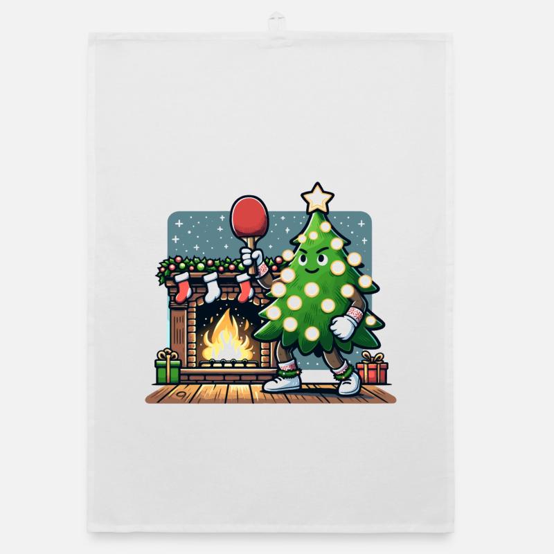 Tennis de table Arbre de Noël Costume Arbre de Noël Torchon bio
