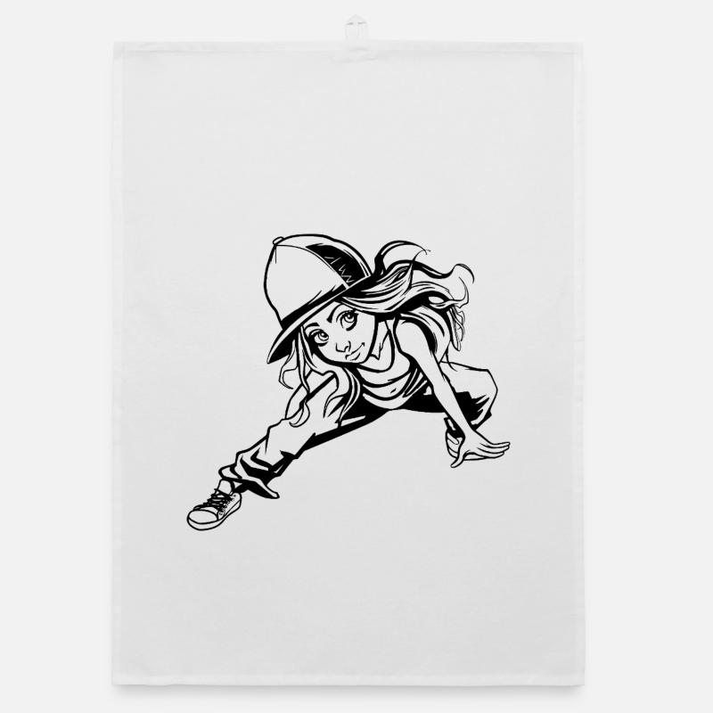 Breakdance Mädchen Organic Geschirrtuch