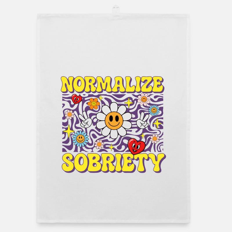 Normalize Sobriety Recovery AA NA Milestone Organic dish towel