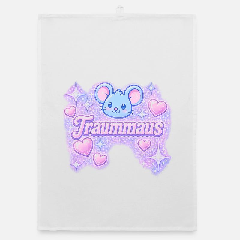 dream mouse / y2k design - Organic dish towel - white