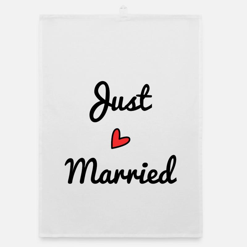 JUST MARRIED. EVJF. SAINT VALENTIN. COUPLE Torchon bio