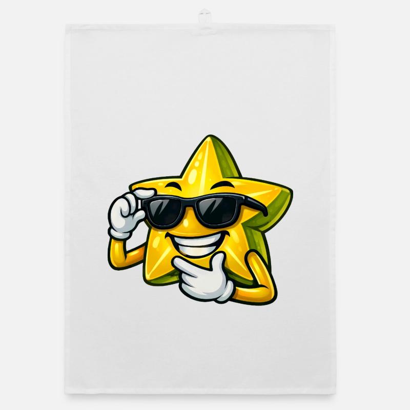 Cool Star Fruit Cartoon Design Summer Fruit Comic Organic dish towel