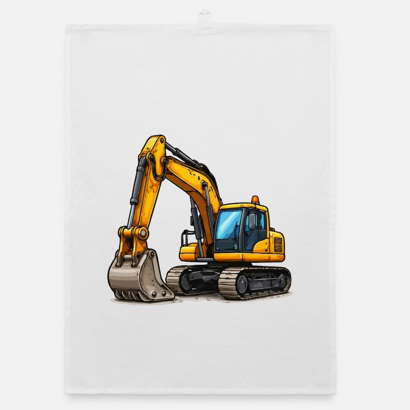 Gelber Bagger Organic Geschirrtuch