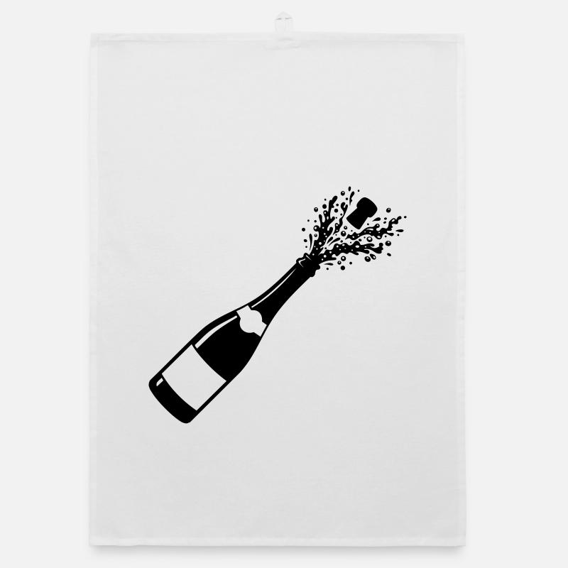 Funkelnde Flaschenpop-Silhouette Organic Geschirrtuch