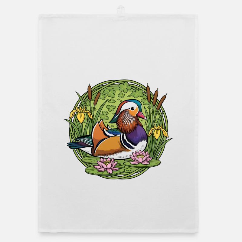 mandarin duck Organic dish towel