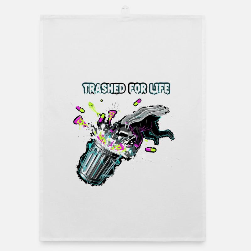 Trashed for Life Waschbär Organic Geschirrtuch