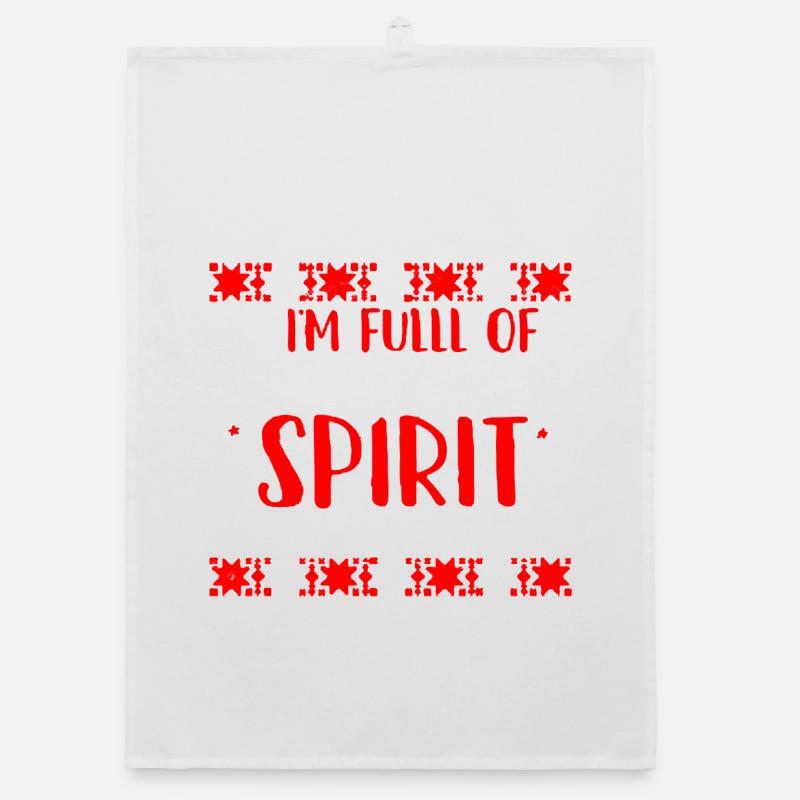 Pleine d’esprit de Noël Vodka Tee Torchon bio