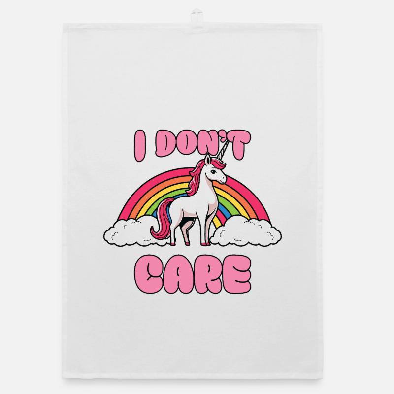 Unicorn Regenbogen Spruch mir egal einhorn Organic Geschirrtuch