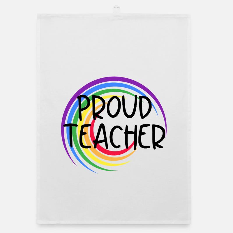 Stolzer Lehrer LGBTQ Pride Regenbogendesign Organic Geschirrtuch