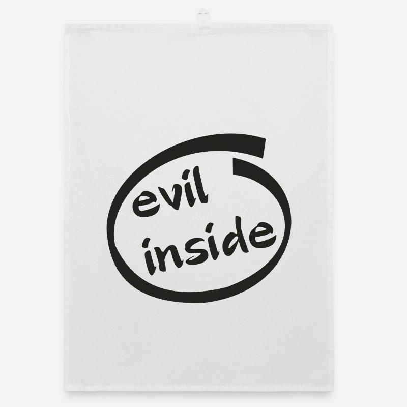 Evil Inside Ring Graphic Organic dish towel