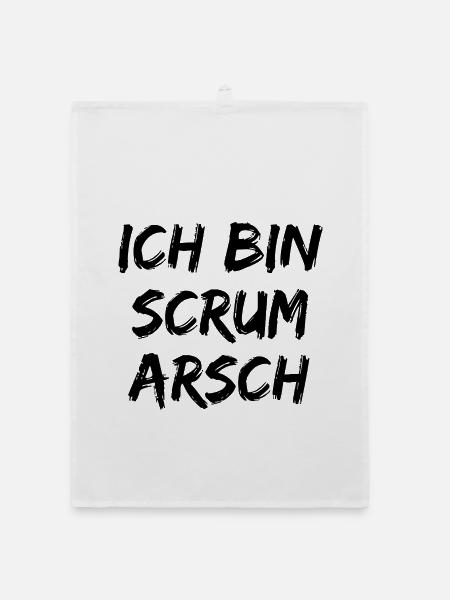 ICH BIN SCRUM ARSCH AGILE TEAM PROJEKTMANAGER  - Organic Geschirrtuch - Weiß - Vorne