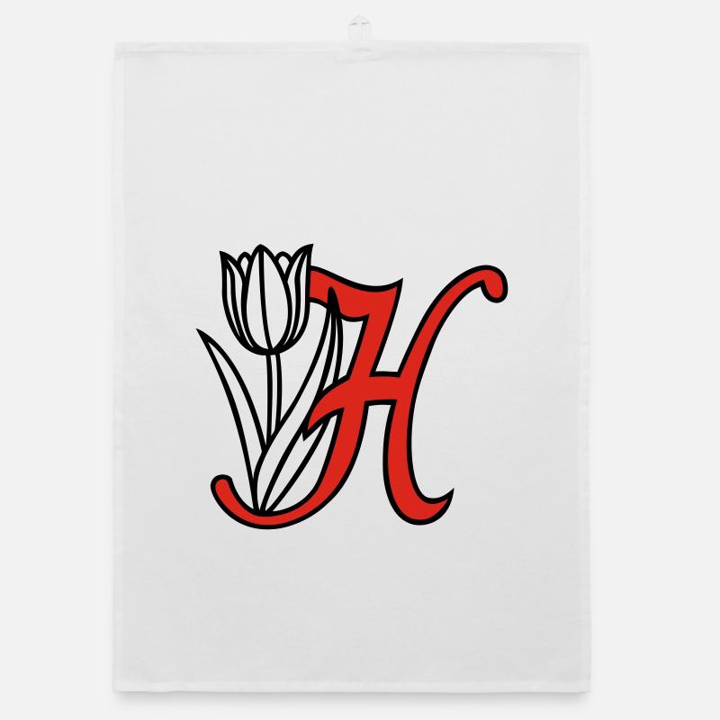 Lettre H Torchon bio