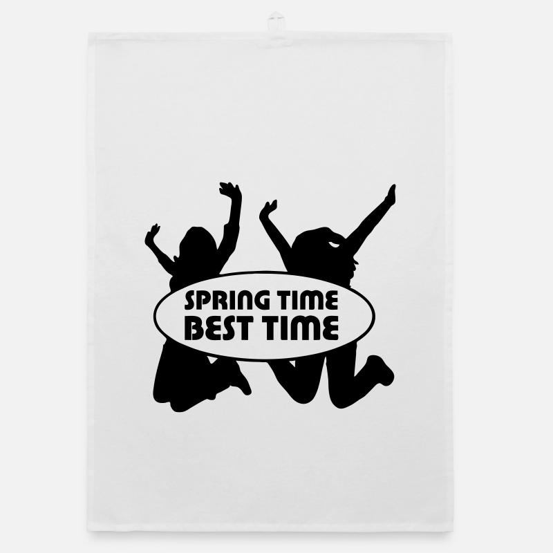Printemps Printemps Fun Amis Cadeau - Torchon bio - blanc