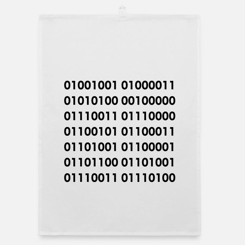 ICT specialist in binary. Software humor shirt # Organic dish towel