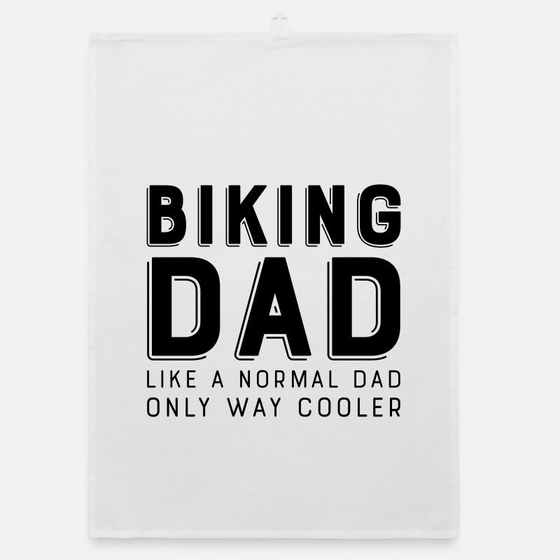 Papa vélo - Torchon bio - blanc