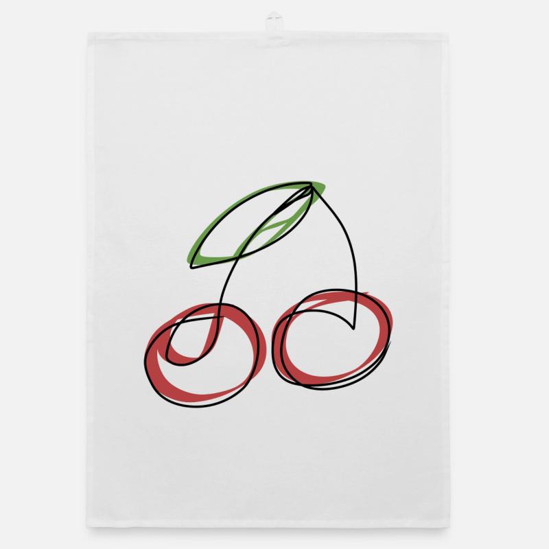 Lineart Cherry Organic dish towel