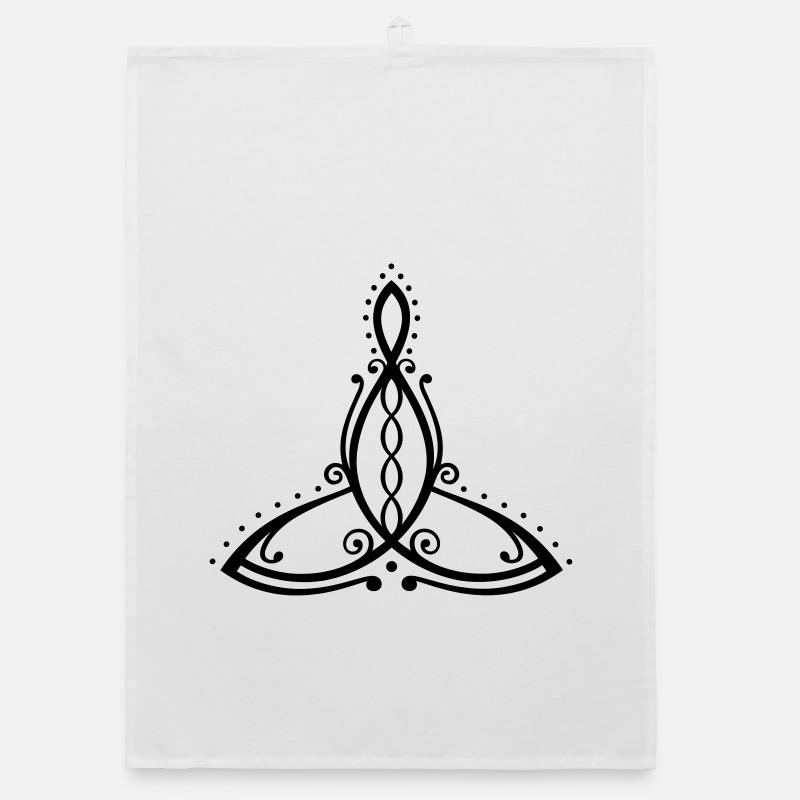 Celtic Motherhood Symbol Mutter mit vier Kindern Organic Geschirrtuch