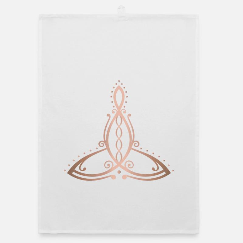 Celtic Motherhood Symbol Mutter mit vier Kindern - Organic Geschirrtuch - Weiß