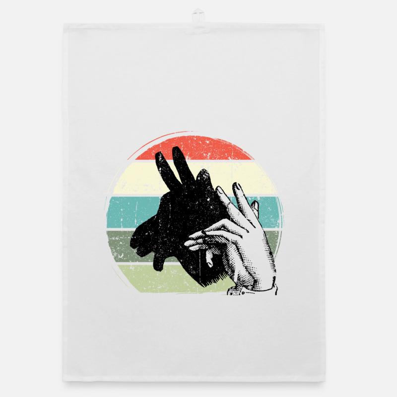 Girafe Silhouette Retro Sunset Torchon bio