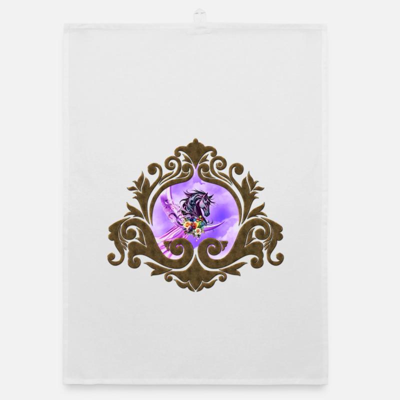 Elegantes buntes Wildpferd Organic Geschirrtuch